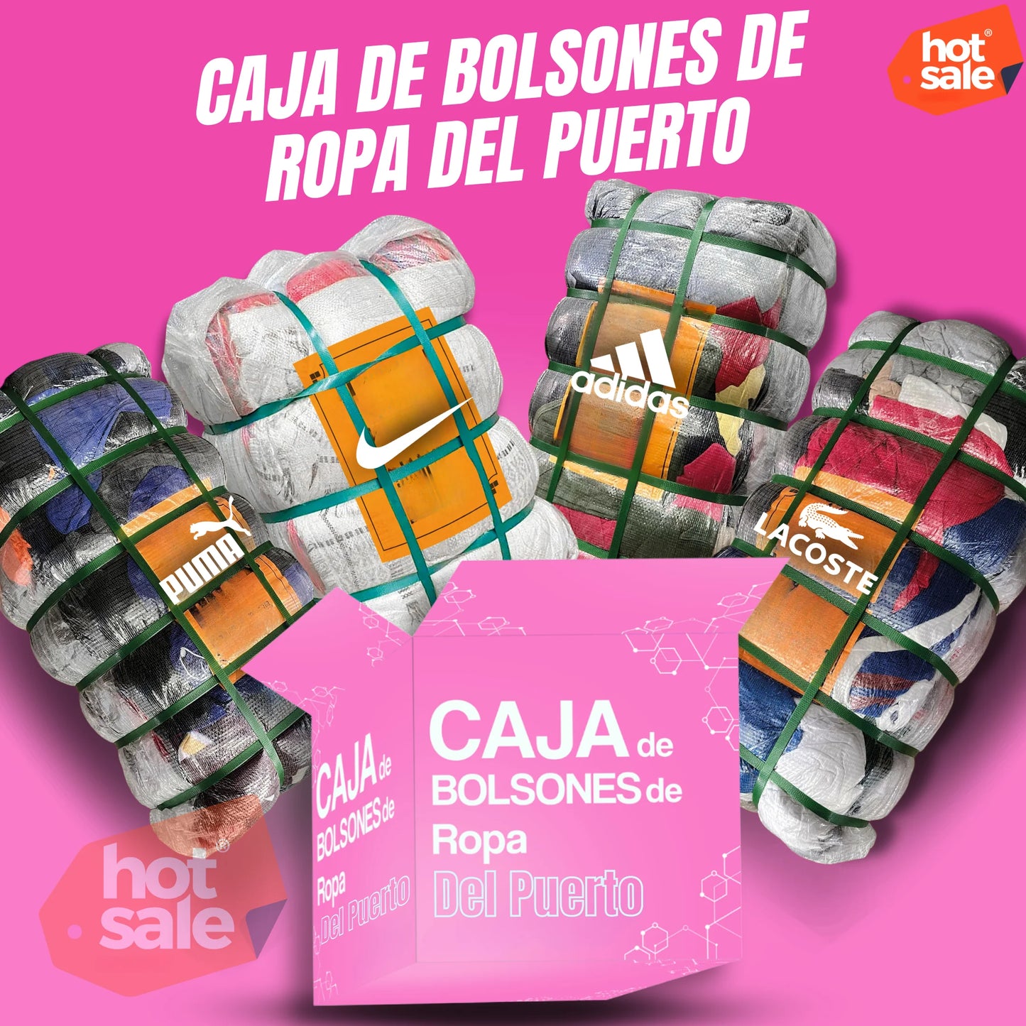 Caja de bolsones de ropa importada