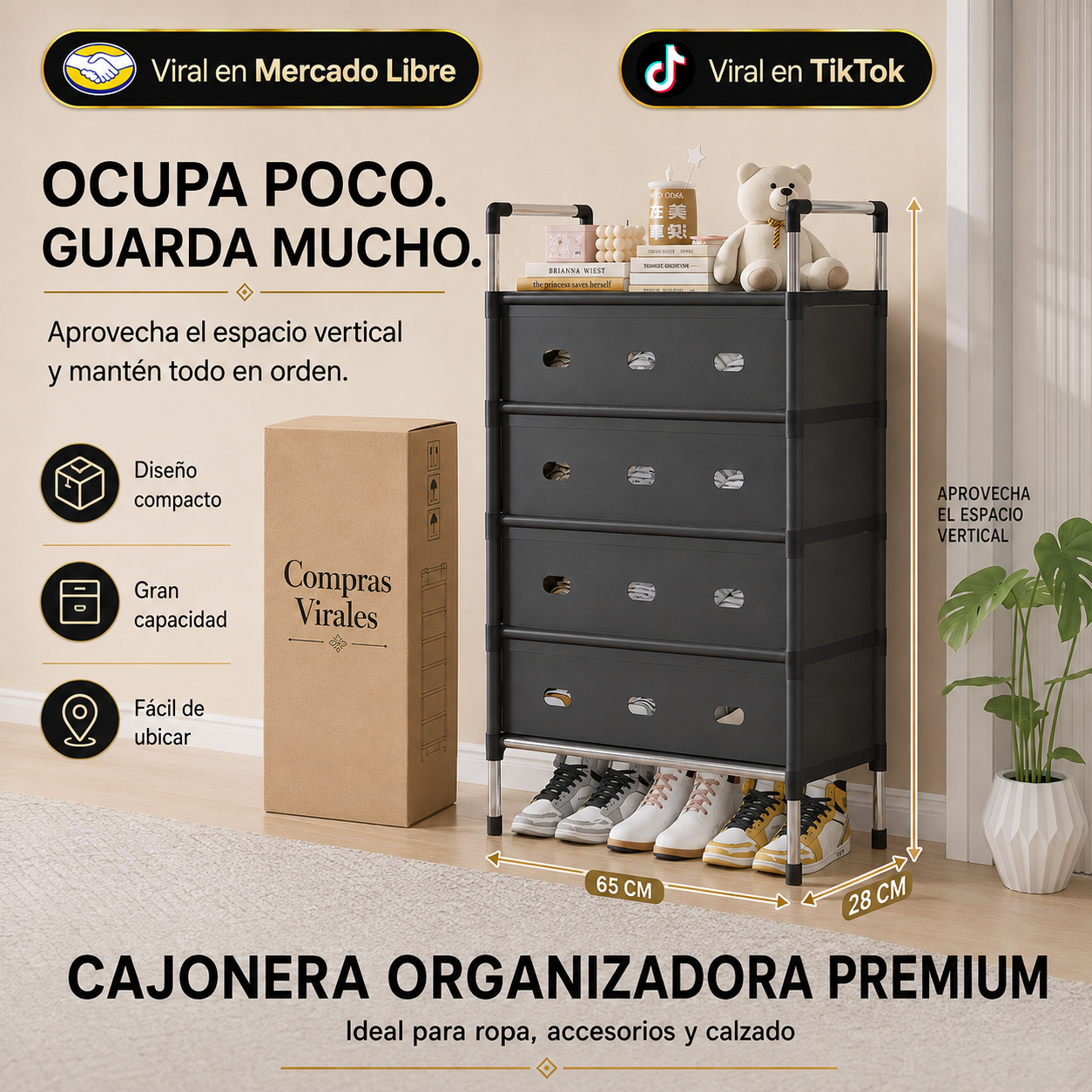 Zapatero Organizador Vertical Premium™ | 5 Niveles