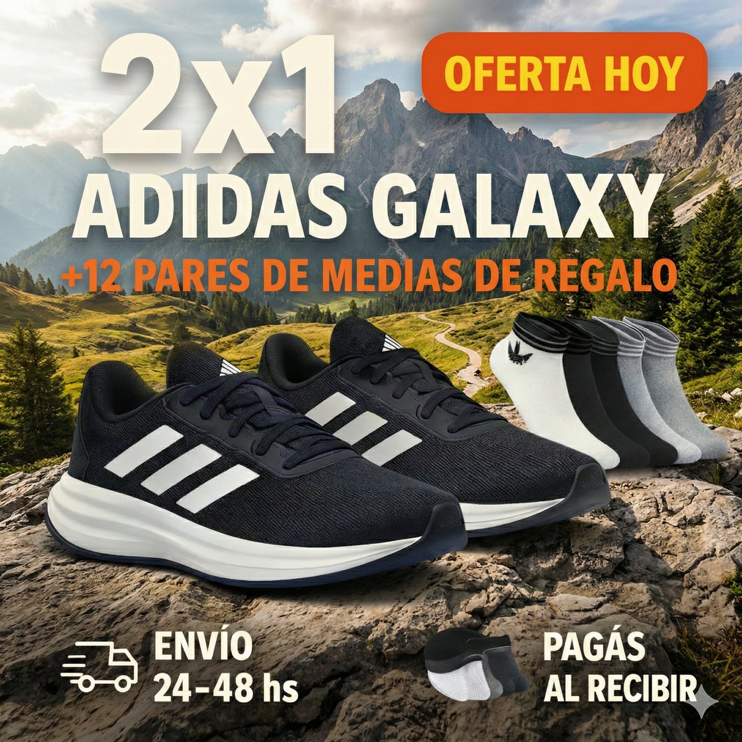 OFERTA 2x1: 2 PARES DE ZAPATILLAS GALAXY + 12 MEDIAS DE REGALO