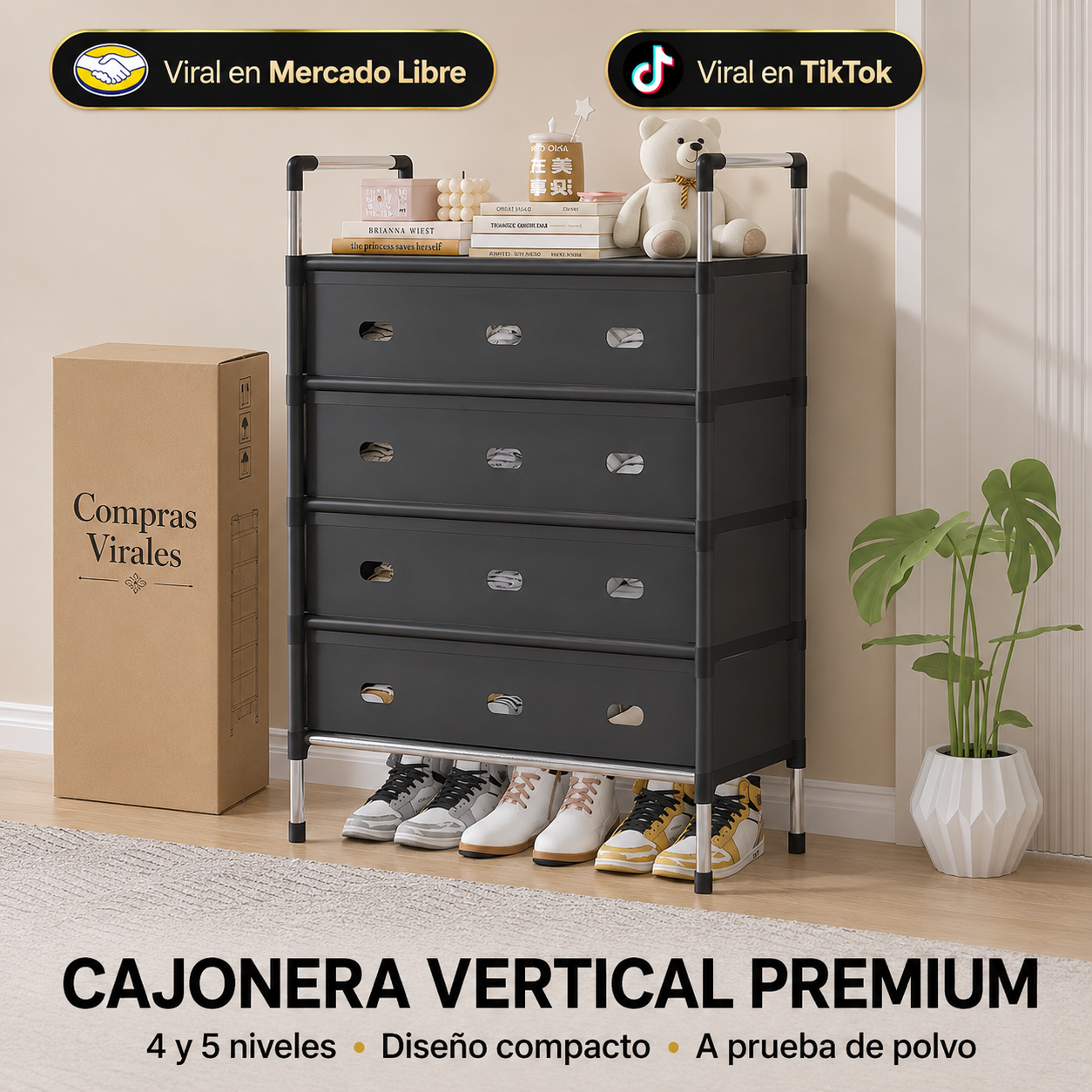 Zapatero Organizador Vertical Premium™ | 5 Niveles