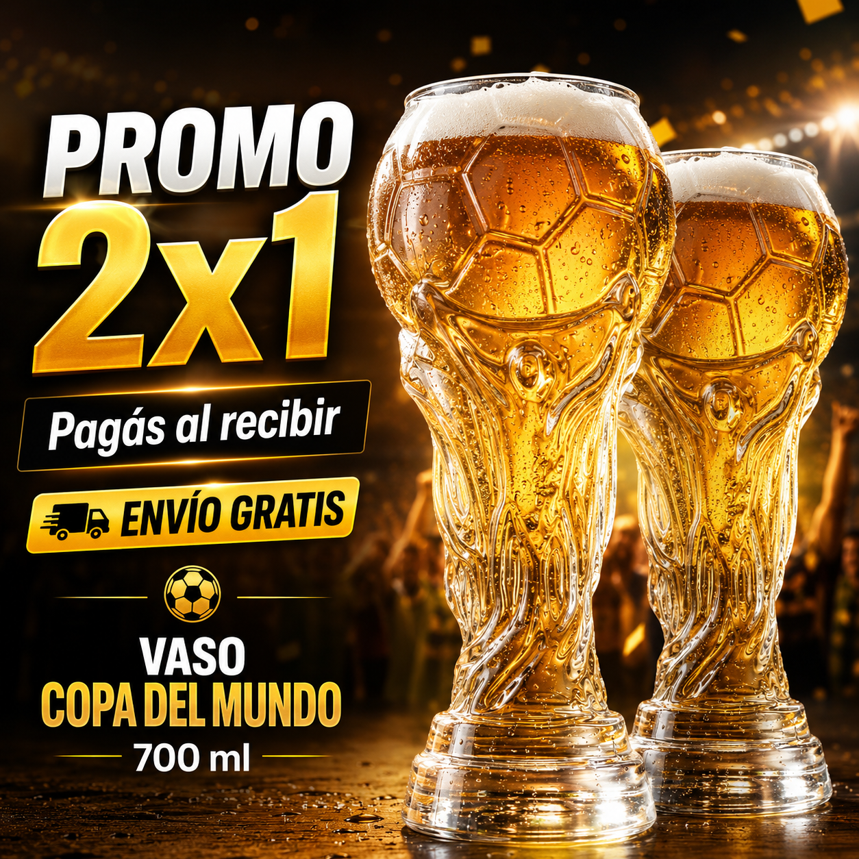 Vaso Copa del Mundo 700ml — Tomá Como Campeón