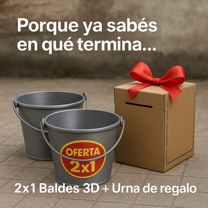 Combo Elecciones 2025: 2x1 Baldes + Urna de regalo 🗳️💩