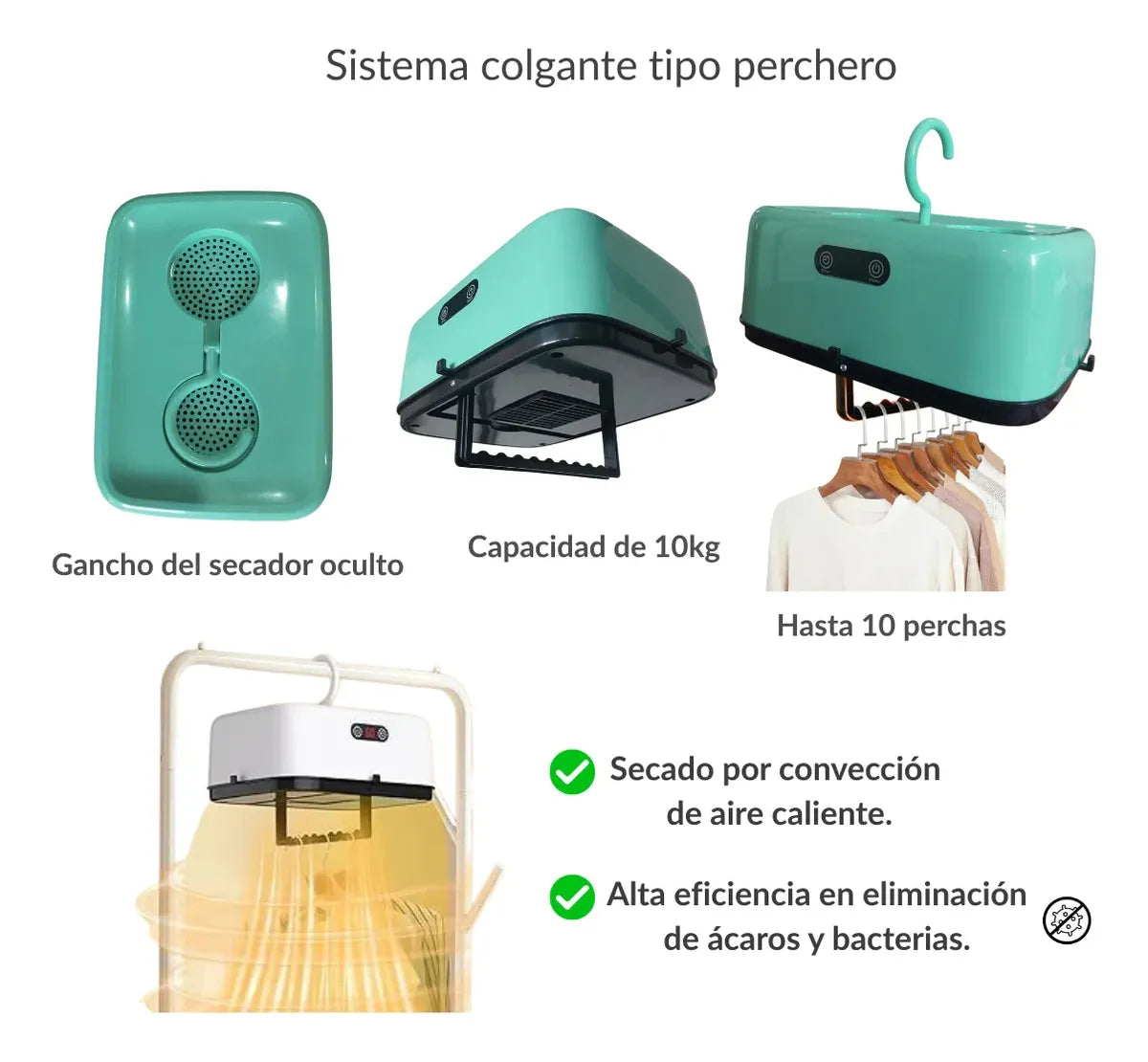 Secador De Ropa Colgante Portátil y Plegable Premium
