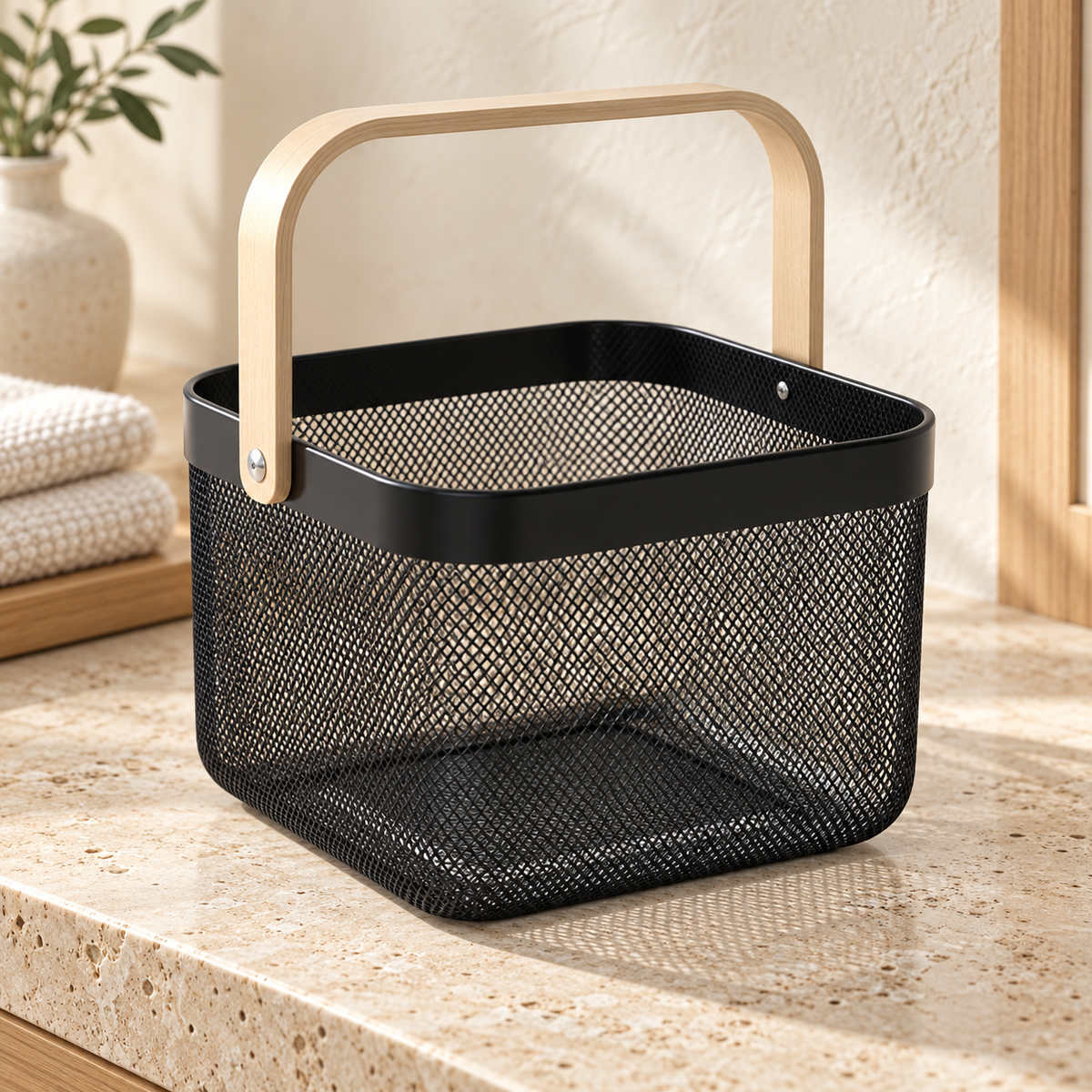 Canasto Organizador Nórdico | Hierro y Madera