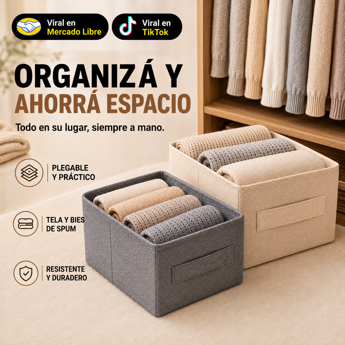 OFERTA SEMANAL | 3X1 Organizadores de Ropa Plegables
