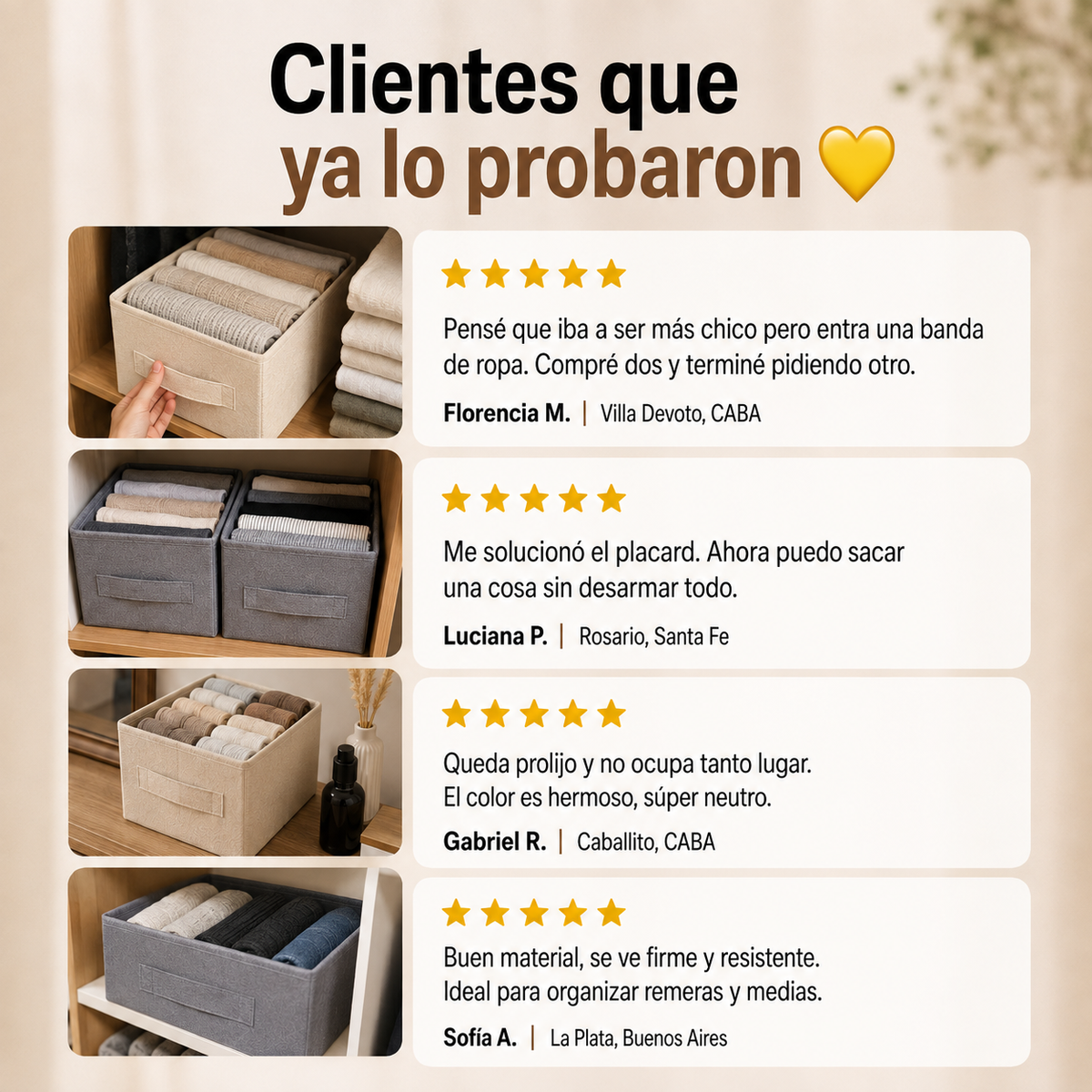 OFERTA SEMANAL | 3X1 Organizadores de Ropa Plegables