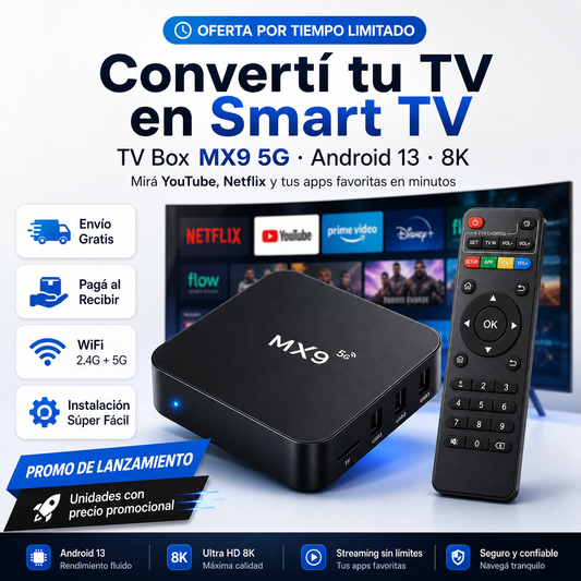 Smart TV Box Pro con Android 13 y Resolución 8K