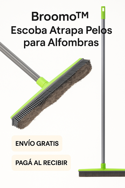 Broomo™ Escoba Atrapa Pelos para Alfombras – Adiós Pelos de Mascotas en Segundos 🧹🐾