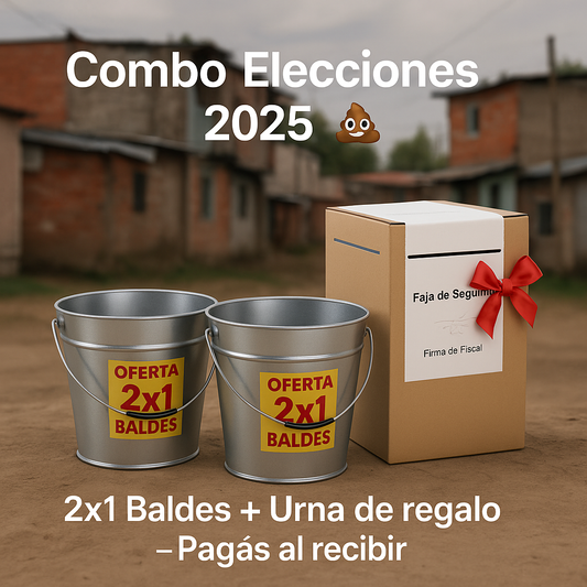 Combo Elecciones 2025: 2x1 Baldes + Urna de regalo 🗳️💩