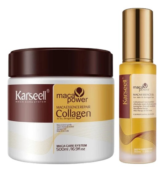 Kit Karseell: Mascarilla Repair Collagen 500 ml + Aceite de Argán 50 ml (Original)